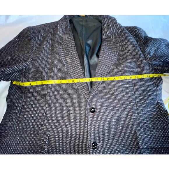 Vintage 1970's Pendleton Virgin Wool Coat - Size 52 Men's - Suede Elbow Patches - Picture 9 of 11